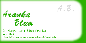 aranka blum business card
